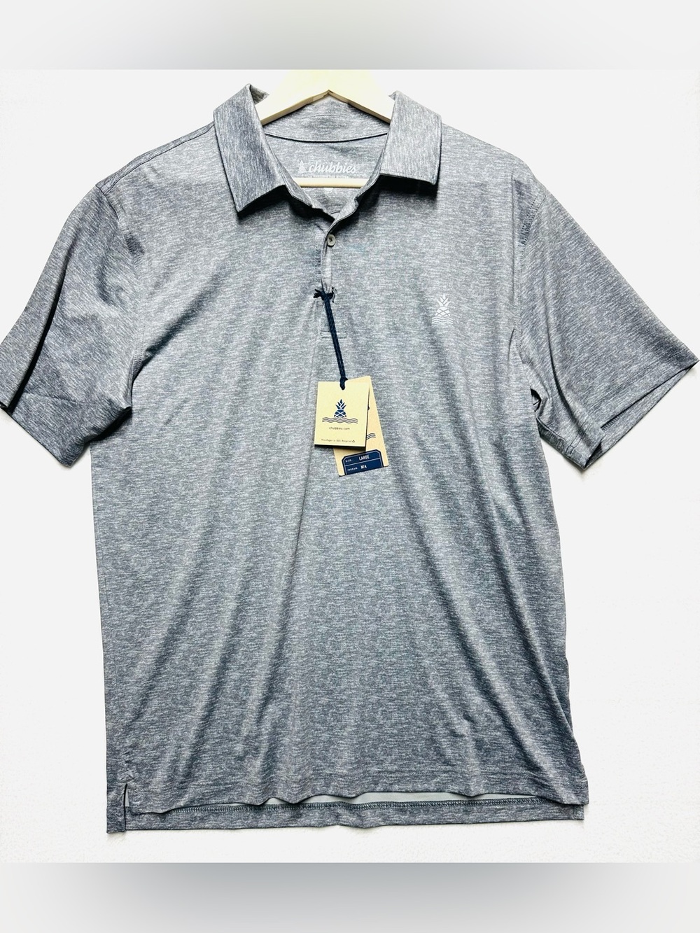 Chubbies The Infinite Haze Performance Polo 2.0 Gray Men’s Large NWT